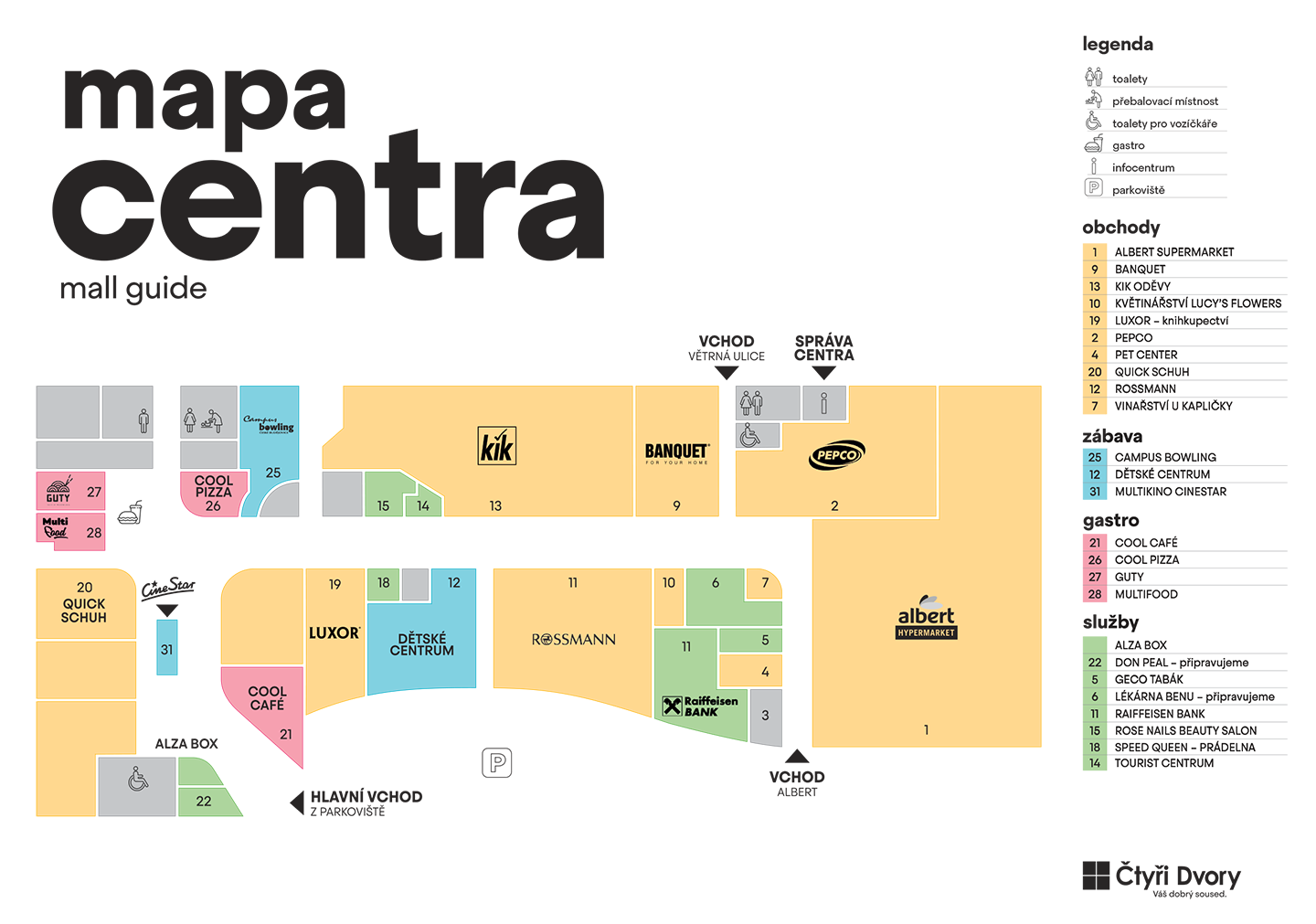 mapa centra